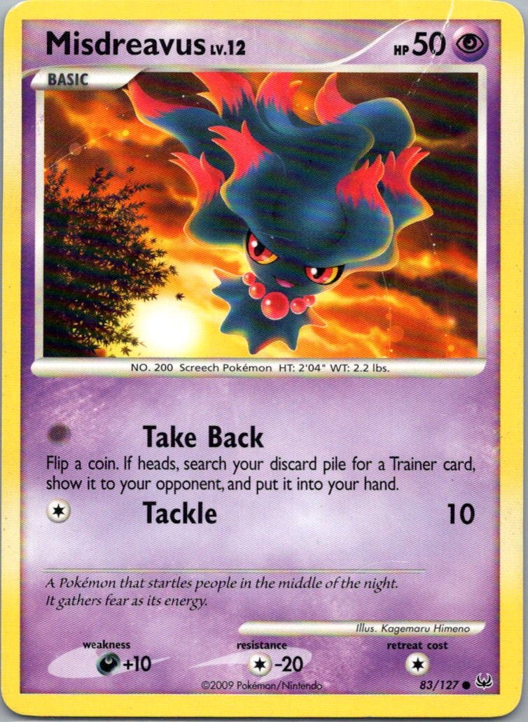 Pokemon TCG Misdreavus 83/127 Platinum MP