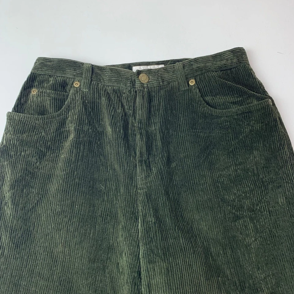 Pantalón Jones New York Pana Elástico Pierna Recta Verde Mujer 8 Pequeño Foto 3 de 4