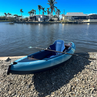 EDDIE BAUER SUPER, Inflatable Sit In Kayak, Stand Up & Paddle Board, Elect Pump