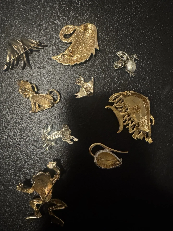 Broches de animales vintage con estrás para mujer 9 brillantes prendedores para mascotas Foto 3 de 4