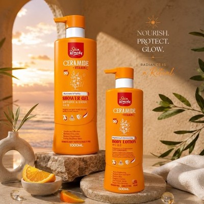 Skin Remedy Ceramide Vitamin C Body Lotion & Shower Gel Brightening Set