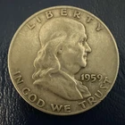 1959 Franklin Half Dollar 50C Silver Coin Denver Mint Circulated