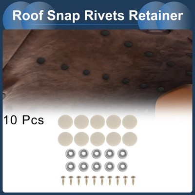 Headliner Knopf Schnalle Reparatur Clip, Nieten Metall Gingham Beige, 10 Stk.