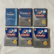 Turbo Tax Deluxe Discs previous years 2009-2014 - 6 years