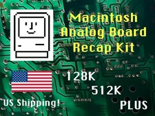 Apple Macintosh 128k 512k Plus Analog Board Capacitor Recap Kit - Mac US S/H