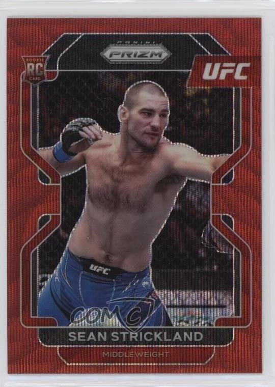 2022 Panini Prizm UFC Ruby Wave Prizm Sean Strickland #172 0u5r