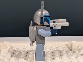 LEGO Star Wars Jango Fett Minifigure Smile, Blue, Bounty Hunter, SW0468 75015