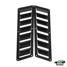 2pcs Black Universal Car Hood Vent Louver Cooling Panel Powder Coating Set