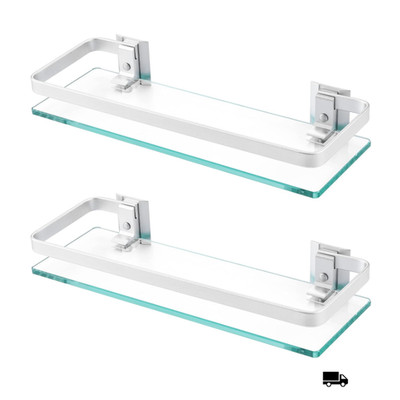 Badezimmerregal Alu 8 mm 2 Stück Wandmontage