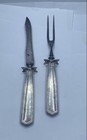 Wallace Sterling Silver Handle 2pc Carving Set Stainless Steel Blade & Fork — photo 1