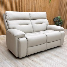 Furniture Village ‘Cinemax' 2 Seater Sofa Alpha Grey Matte Le-9317 Leather NEW