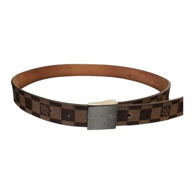 Authentischer LOUIS VUITTON Santur Carre Gürtel Damier Muster Silber Hardwar ... - Bild 1 von 4