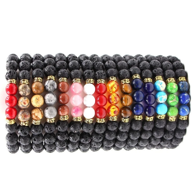 Armband Perlen Naturstein Herren Damen Gummiband Stein Steine AccessoiresStretch - Bild 2 von 4