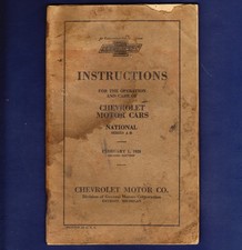 1928 Chevrolet National Series Ab Instruction Manual Feb. 1 1928 2nd Edition