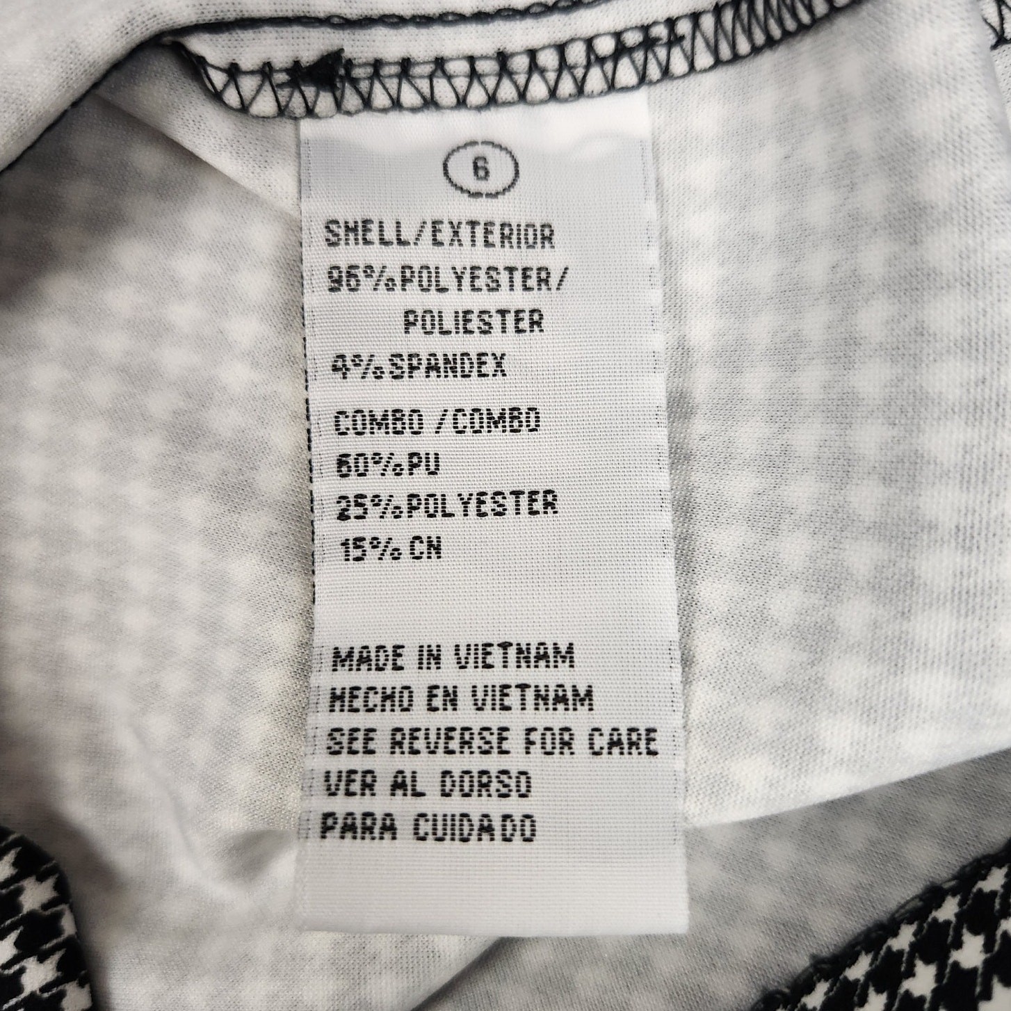 Shelby & Palmer Dress Size 8 Houndstooth Asymmetrical Faux Buttons