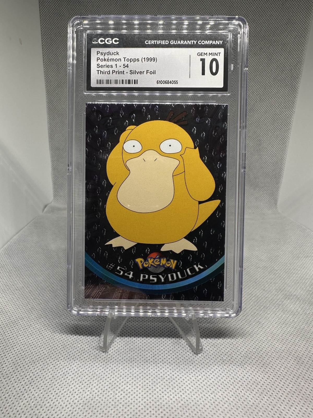 * POP 3 * Psyduck Pokémon Topps (1999) Series 1 - 54 Third Print - Silver Foil