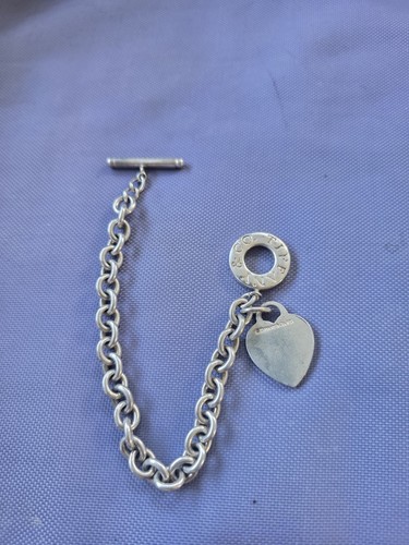 Tiffany & Co Return to Heart Tag Toggle Sterling Silver Bracelet 38 Grams Used