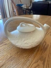 VINTAGE ~ McCOY POTTERY ~ MATTE WHITE DAISY TEAPOT WITH LID ~ USA