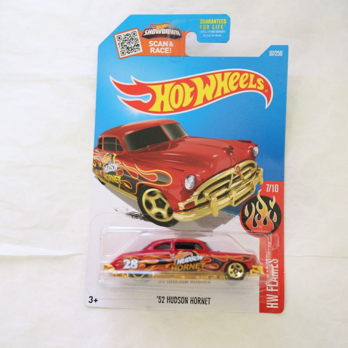 Hot Wheels 2016 Red HW Flames '52 Hudson Hornet 97/250 Made Hot Wheels 2016 Red HW Flames '52 Hudson Hornet 97/250 Made