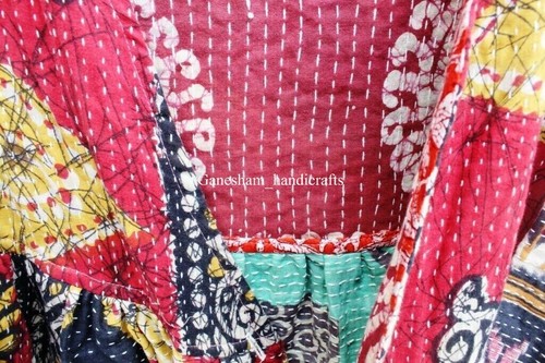 Lotto 10 pezzi cotone indiano vintage fatto a mano donna abbigliamento invernale kantha giacca cappotto - Foto 3 di 6