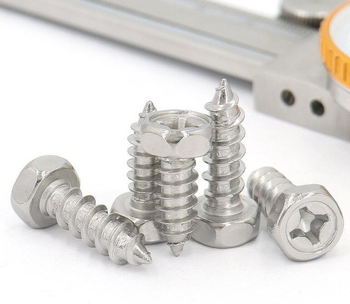 304 Stainless Steel Phillips Hex Hexagon Head Self Tapping Screws M4 To M8 - Picture 7 of 12