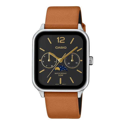 Montre-bracelet pour hommes CASIO bracelet en cuir MTP-V002L-2B3 | Design cla