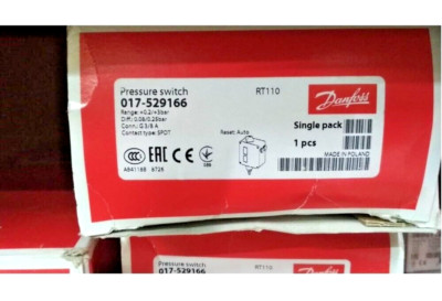1PC- Danfoss 017-529166 Pressure switch,RT110 Regulation range [bar] Pe:0.20-3.0