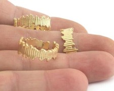Streaked Band Textured Adjustable Ring Raw Brass 17.5-20mm 7-10US 3957