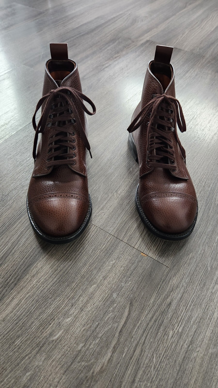 Alden 86911H Brown Country Calf Perforated Cap Toe Boot