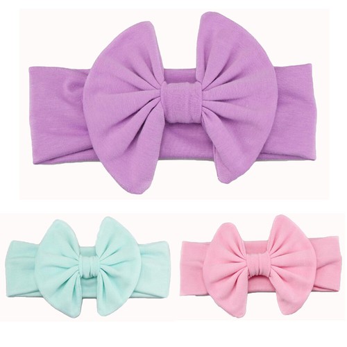 3 PCS Baby Toddler Girl Kid Elastic Big Bow Turban Headband Hair Head Wrap Band - Picture 8 of 10