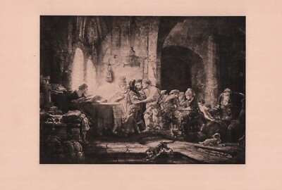 BERLIN, Holzschnitt 1920 Richard Bong Kunst-Verlag Meisterholzschnitte Rembrandt
