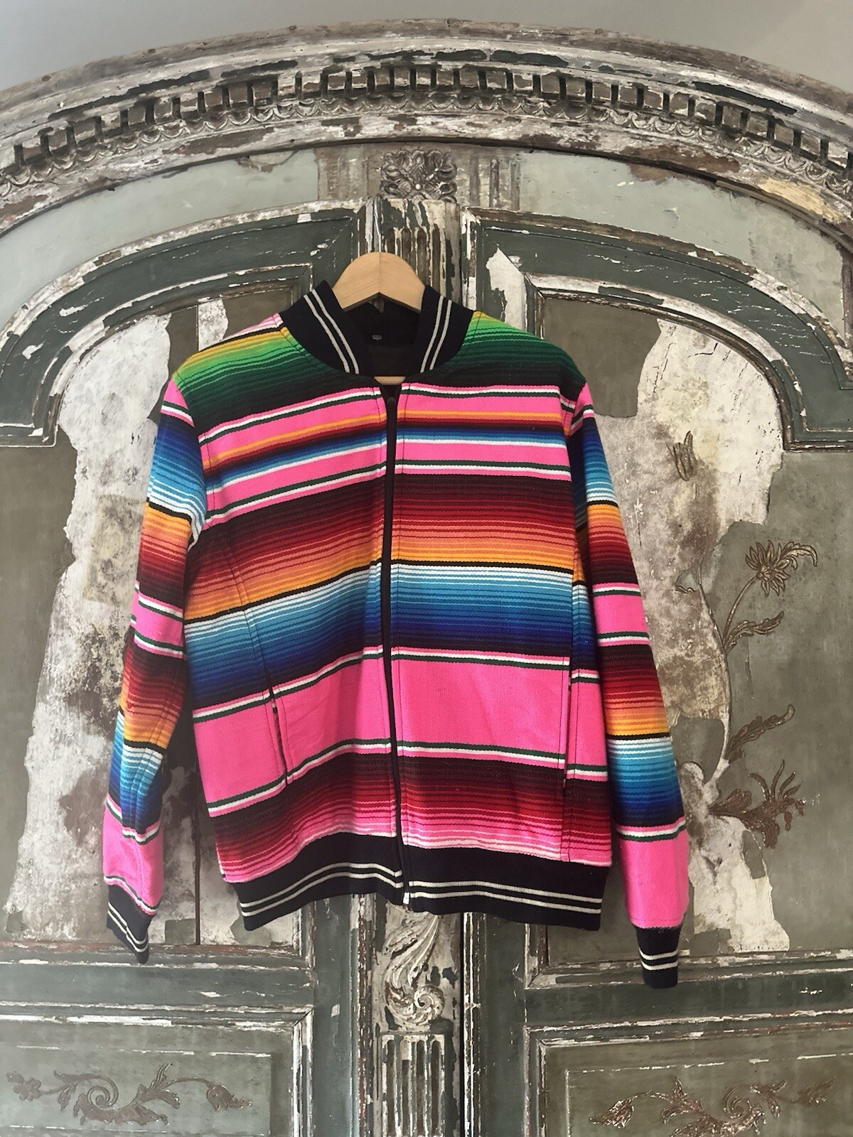 Mexican Blanket Jacket Size M - image 2