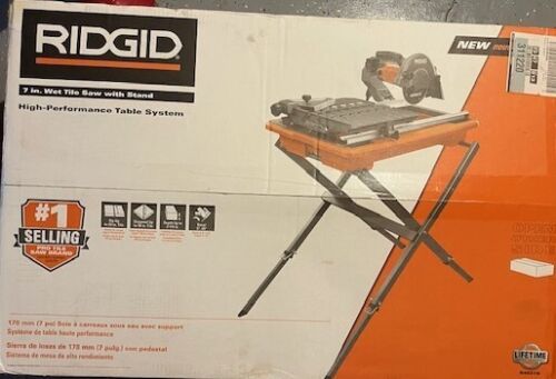 New 7-inch Rigid Wet Tile Saw 120vac 9 amp 5700 rpm w/ Table Adj Laser Alignment