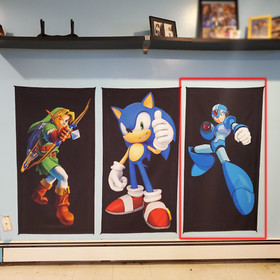 Mega Man game room banner 2x4 foot tapestry wall flag retro gaming NES gift