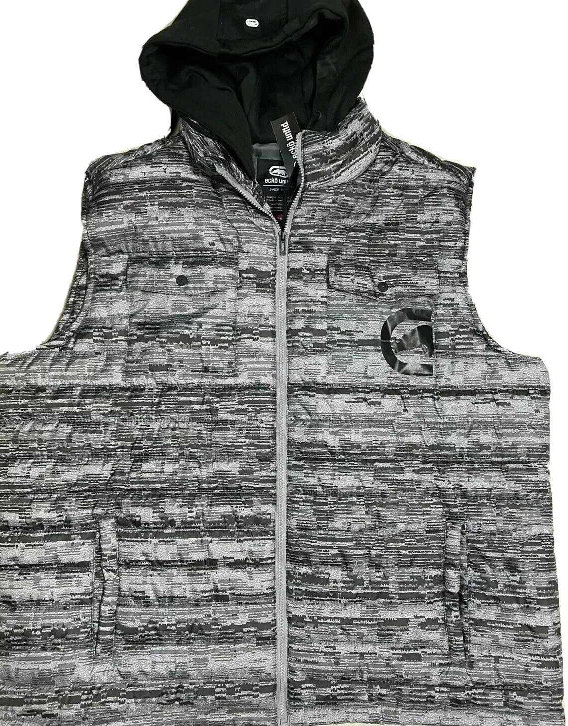 Marc Ecko UNLTD Mens Hooded Puffer Vest 