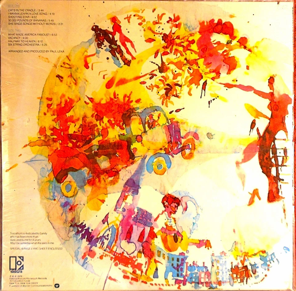 Harry Chapin- Verities and Balderdash SEALED LP Elektra Records 1974 - Image 2 of 2