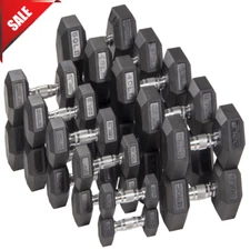 5/10/15/20/25/30/35/40lb HEX DUMBBELLS Home Workout Fitness Rubber Coated Single