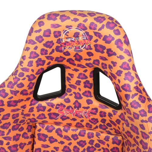 NRG innovations Orange Savage Leopard Fixed Back Bucket Seat FRP-303-OR-SAVAGE - Picture 3 of 8