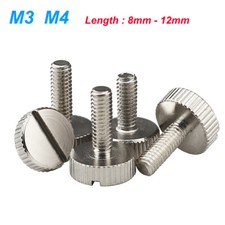 Knurled Thumb Screw Flat Round Head Steel Grip Knob Adjustment Screws M3 M4