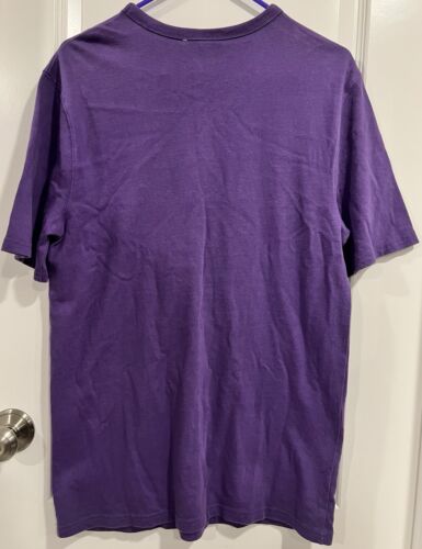 Champion Men's T-Shirt Size MEDIUM Script Logo Short Sleeve Top Purple NEW - Picture 3 of 20