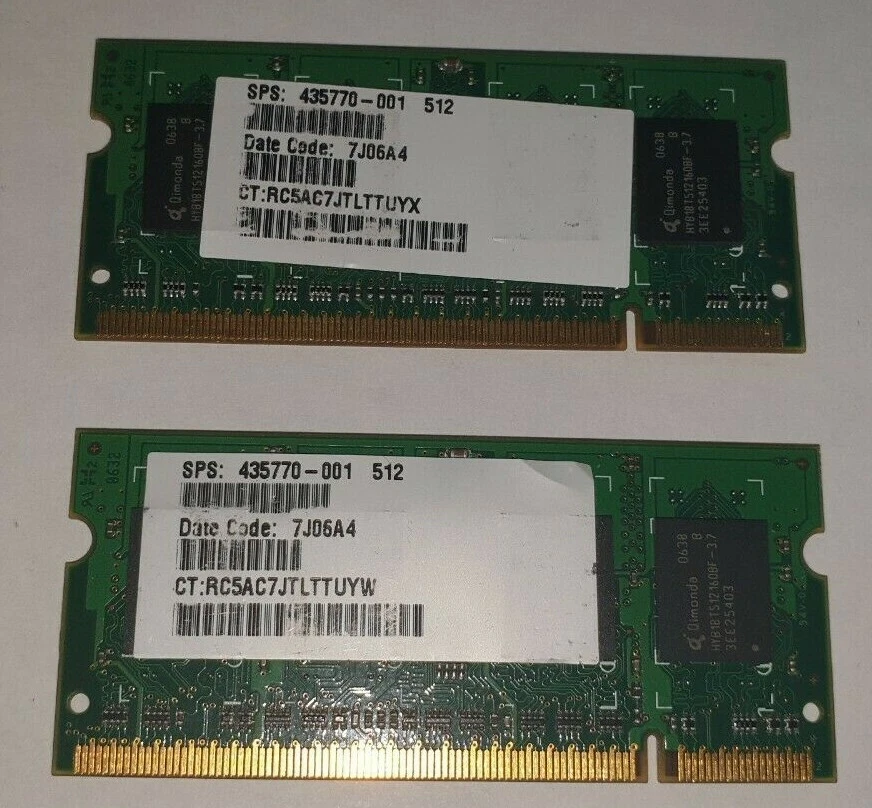 Qimonda 512mb x2=1GB RAM MEMORY DDR2-2Rx16 PC2-4200S-444-A0 HYS64T64020HDL-3.7-B - Image 2 of 2
