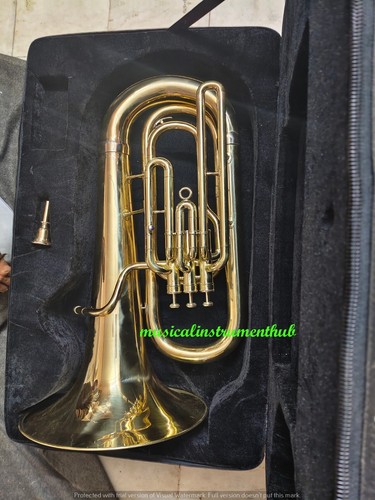 TUBA EB FLAT OF PURE BRASS IN PURE BRASS POLISH+HARD CASE+MOUTHPC+FREE SHIPPING - Picture 24 of 24