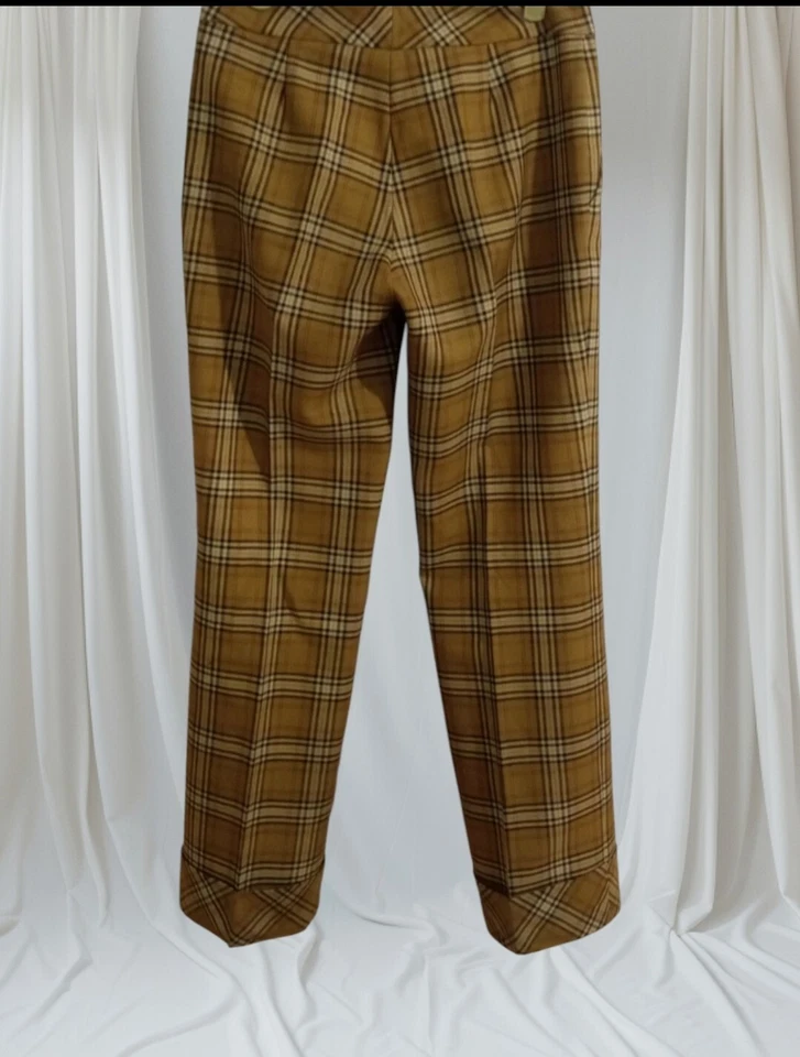 Pantaloni a quadri tartan con piega Gossip beige taglia M tartan beige - Immagine 2 di 4
