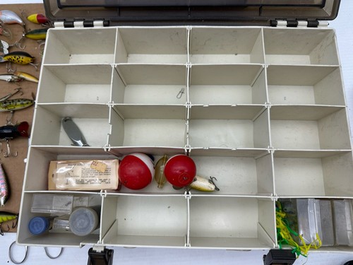 Rebel Excalibur Tackle Box Vintage Double Sides W/ Lures Heddon Torpedo 40+ Pcs - 第 15/23 張圖片