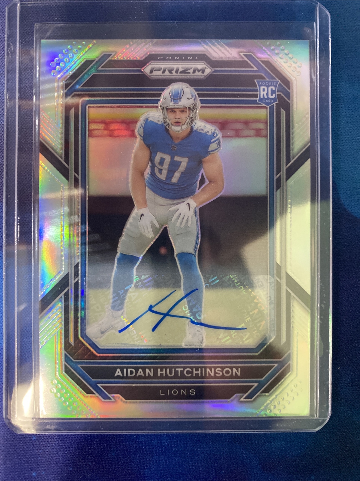 Aidan Hutchinson 2022 Prizm Silver Prizm RC Auto #340 Lions