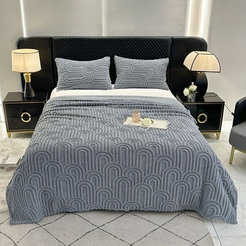 Double-Layered Taffeta Plush Blanket Thicken Berber Fleece Flannel Throw Blanket - Picture 34 of 34