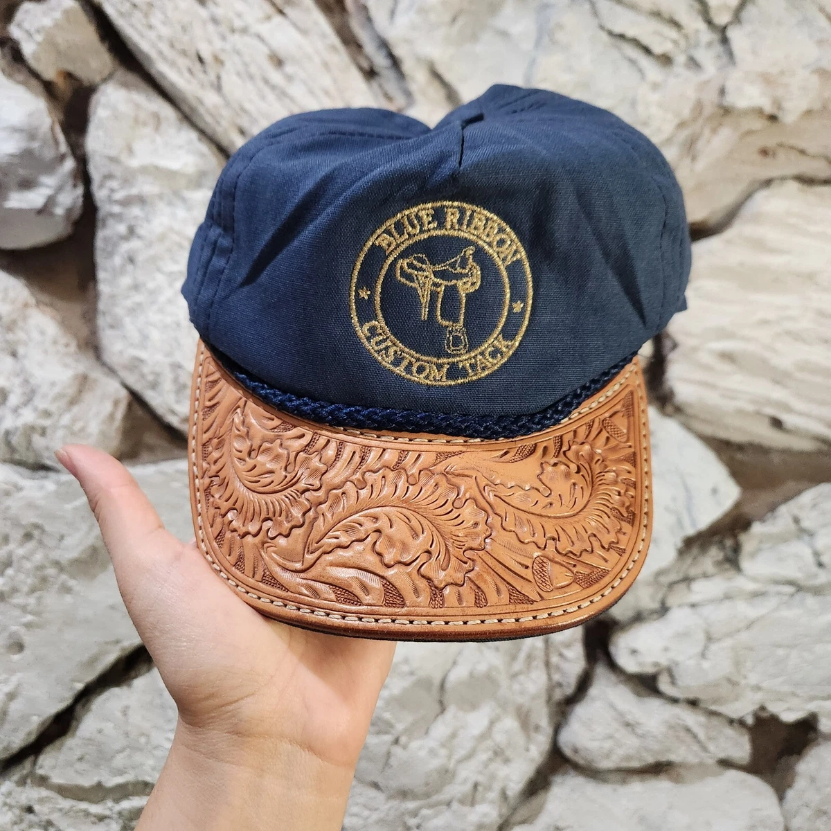 Tooled sales leather hat