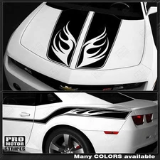 Chevrolet Camaro Racing Wings Top and Side Stripes Decals 2014 2015 Pro Motor