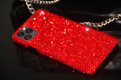 Bling Red Diamond Case Cover For iPhone 14 13 12 Pro Max With SWAROVSKI ELEMENTS