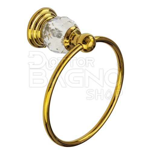 Set bagno 6 pezzi accessori oro in stile barocco di lusso con swarovsky - Foto 3 di 10